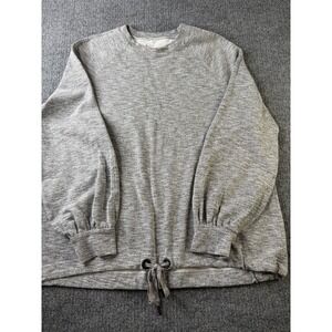 Lou & Grey Form Sweatshirt Women's Medium Gray Drawstring Hem Pullover